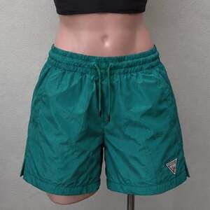 Guess Green Stretch Waist Drawstring Nylon Jogging Shorts Small